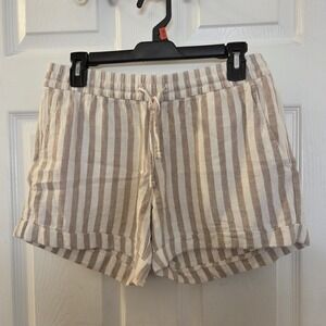 Old Navy sz S pullon shorts linen/rayon striped lightweight casual summer beach